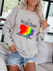 Rainbow Graphic Print Sweatshirt Casual Loose Comfy Sweatshirt For Fall & Winter