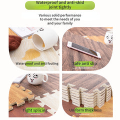 Wooden Grain Foam Floor Mat For Living Room