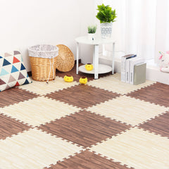 Wooden Grain Foam Floor Mat For Living Room