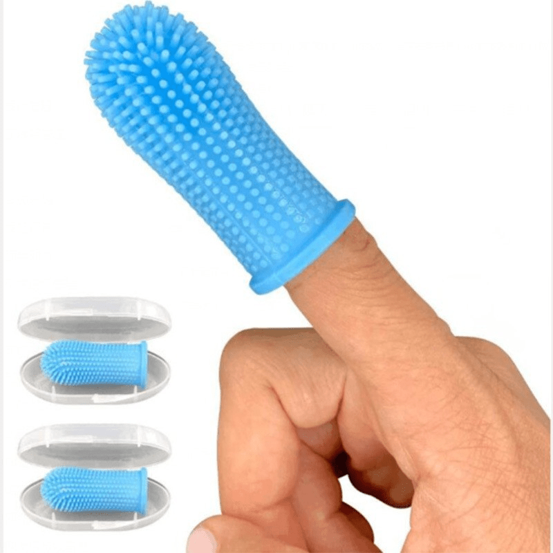 Silicone Dog Finger Toothbrush with Storage Box for Pet Dental Care
