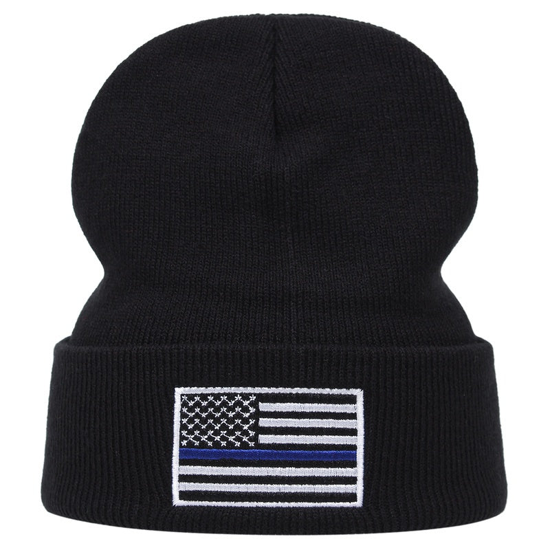 Stylish Windproof Knit Beanie Hat with Embroidery for Men and Women