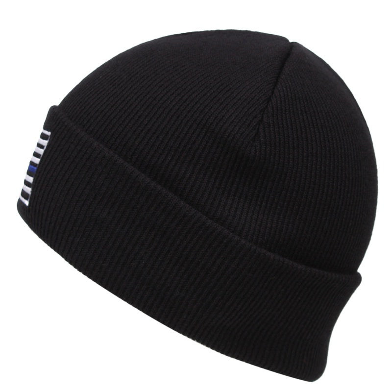Stylish Windproof Knit Beanie Hat with Embroidery for Men and Women