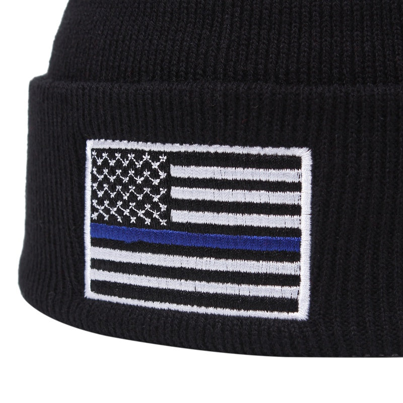 Stylish Windproof Knit Beanie Hat with Embroidery for Men and Women