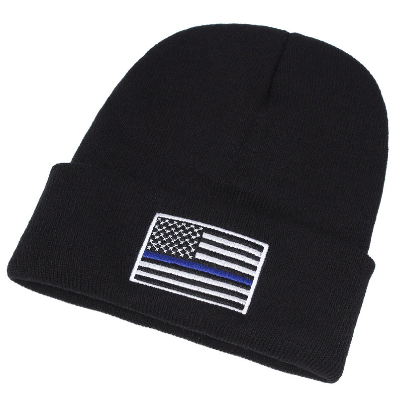 Stylish Windproof Knit Beanie Hat with Embroidery for Men and Women