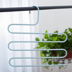 1pc Stainless Steel Pants Rack Telescopic Anti-slip S-shaped Clip