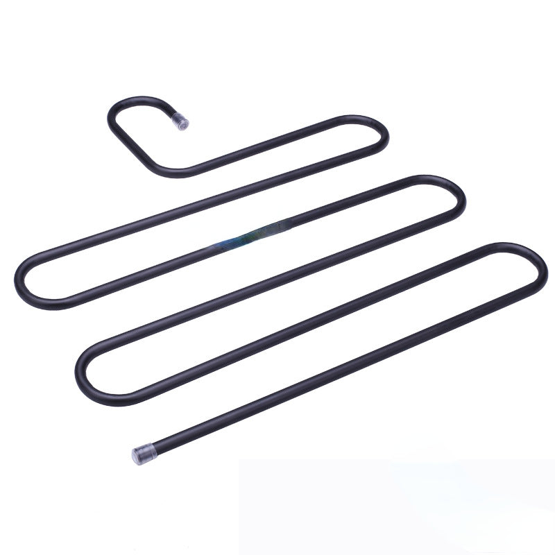 1pc Stainless Steel Pants Rack Telescopic Anti-slip S-shaped Clip