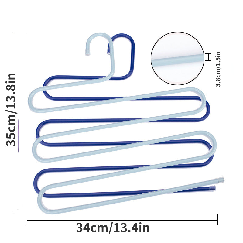 1pc Stainless Steel Pants Rack Telescopic Anti-slip S-shaped Clip