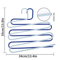 1pc Stainless Steel Pants Rack Telescopic Anti-slip S-shaped Clip
