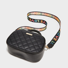 Girls Double Layer Zipper Argyle Crossbody Bag Lightweight Single Shoulder Bag