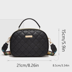 Girls Double Layer Zipper Argyle Crossbody Bag Lightweight Single Shoulder Bag