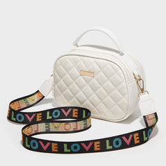 Girls Double Layer Zipper Argyle Crossbody Bag Lightweight Single Shoulder Bag