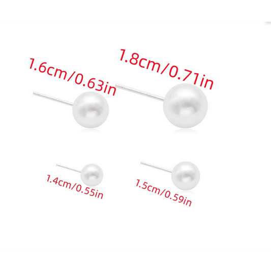 Girl's Faux Pearl Earrings DIY Accessories Stud And Accessories
