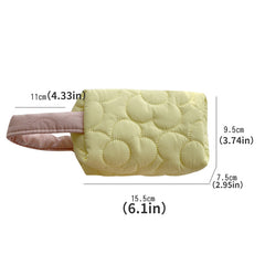 Quilted Padded Top Handle Bag Cosmetic Case
