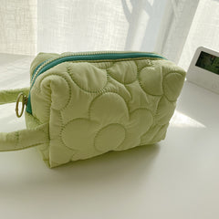 Quilted Padded Top Handle Bag Cosmetic Case