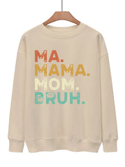 Letter Print Pullover Sweatshirt for Women