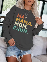 Letter Print Pullover Sweatshirt for Women
