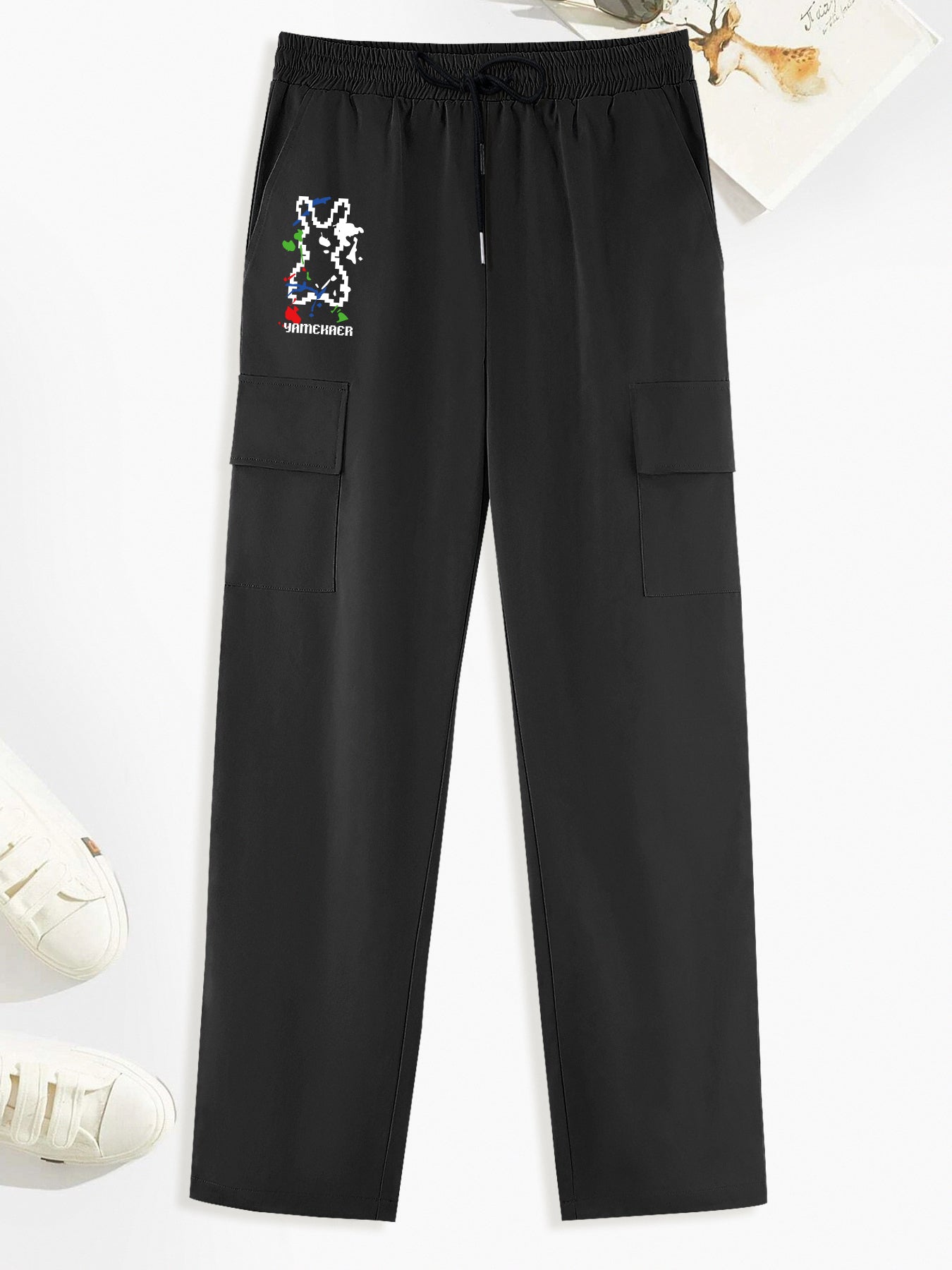 Pattern Print Cargo Pants Men Outdoor Trousers