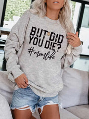 Letter Print Pullover Sweatshirt for Women