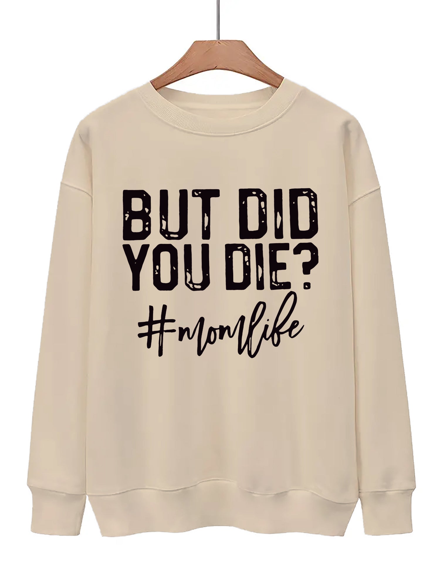 Letter Print Pullover Sweatshirt for Women