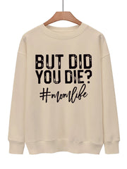 Letter Print Pullover Sweatshirt for Women