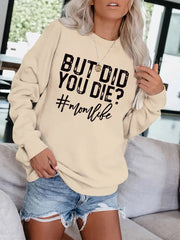 Letter Print Pullover Sweatshirt for Women