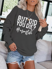 Letter Print Pullover Sweatshirt for Women
