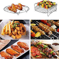 XL Air Fryer Double Layer Rack with Skewer for Outdoor Cooking