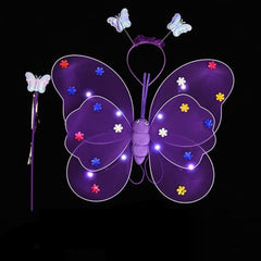 LED Children Costume Props Girls Skirts Luminous Wing Set