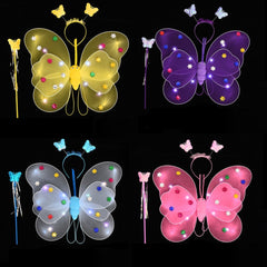 LED Children Costume Props Girls Skirts Luminous Wing Set