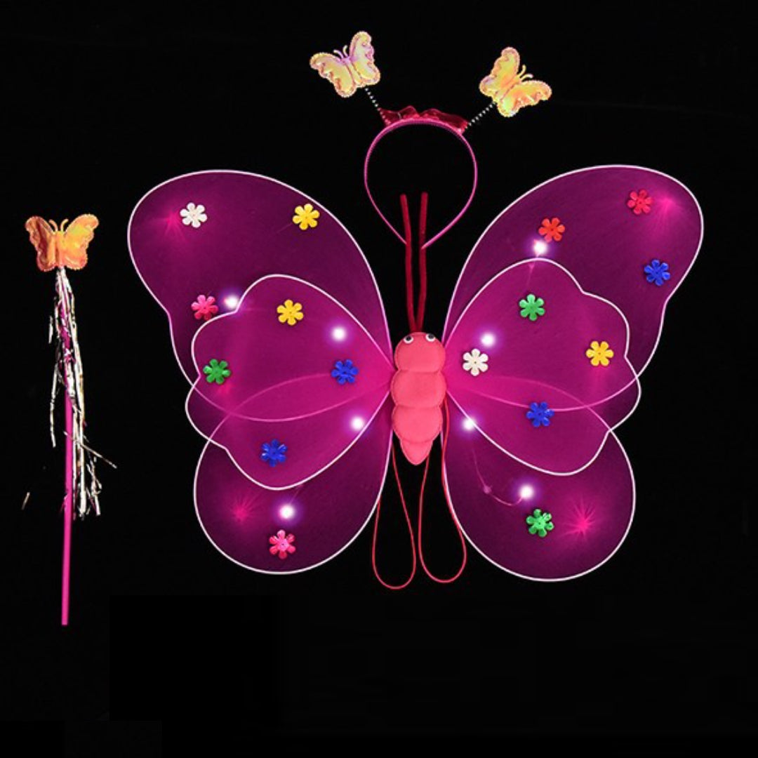 LED Children Costume Props Girls Skirts Luminous Wing Set