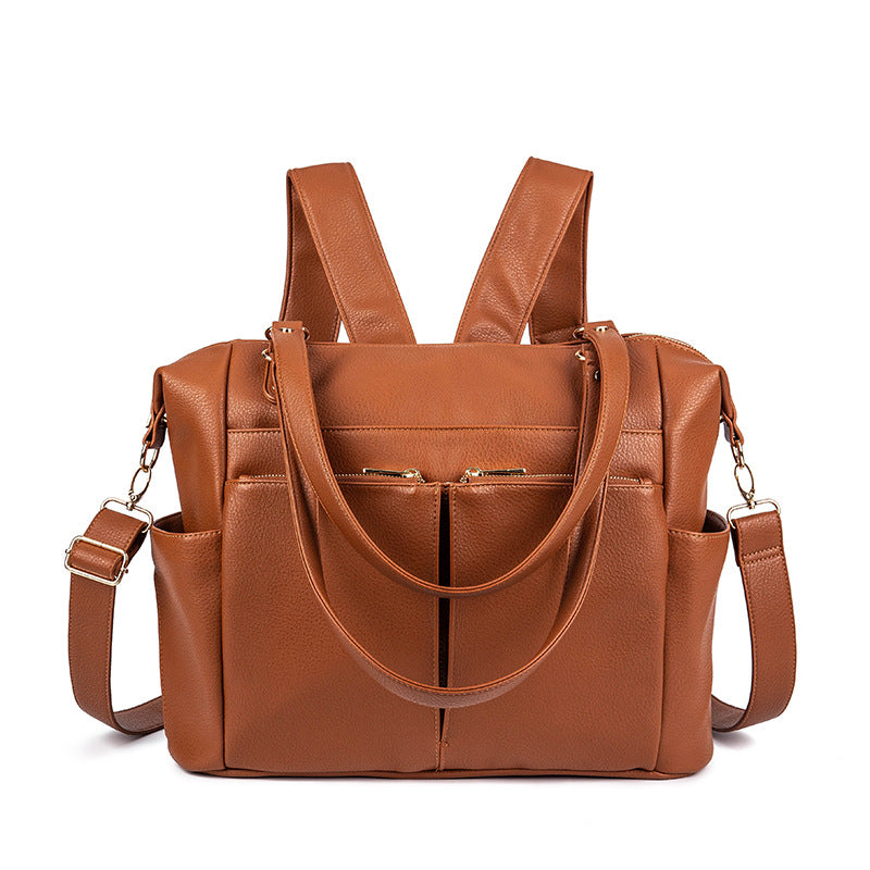PU Mommy Bag Ladies Handbag Large Capacity Diaper Bag Backpack
