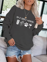 Graphic Print Pullover Sweatshirt for Fall & Winter Women's Clothing