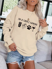 Graphic Print Pullover Sweatshirt for Fall & Winter Women's Clothing