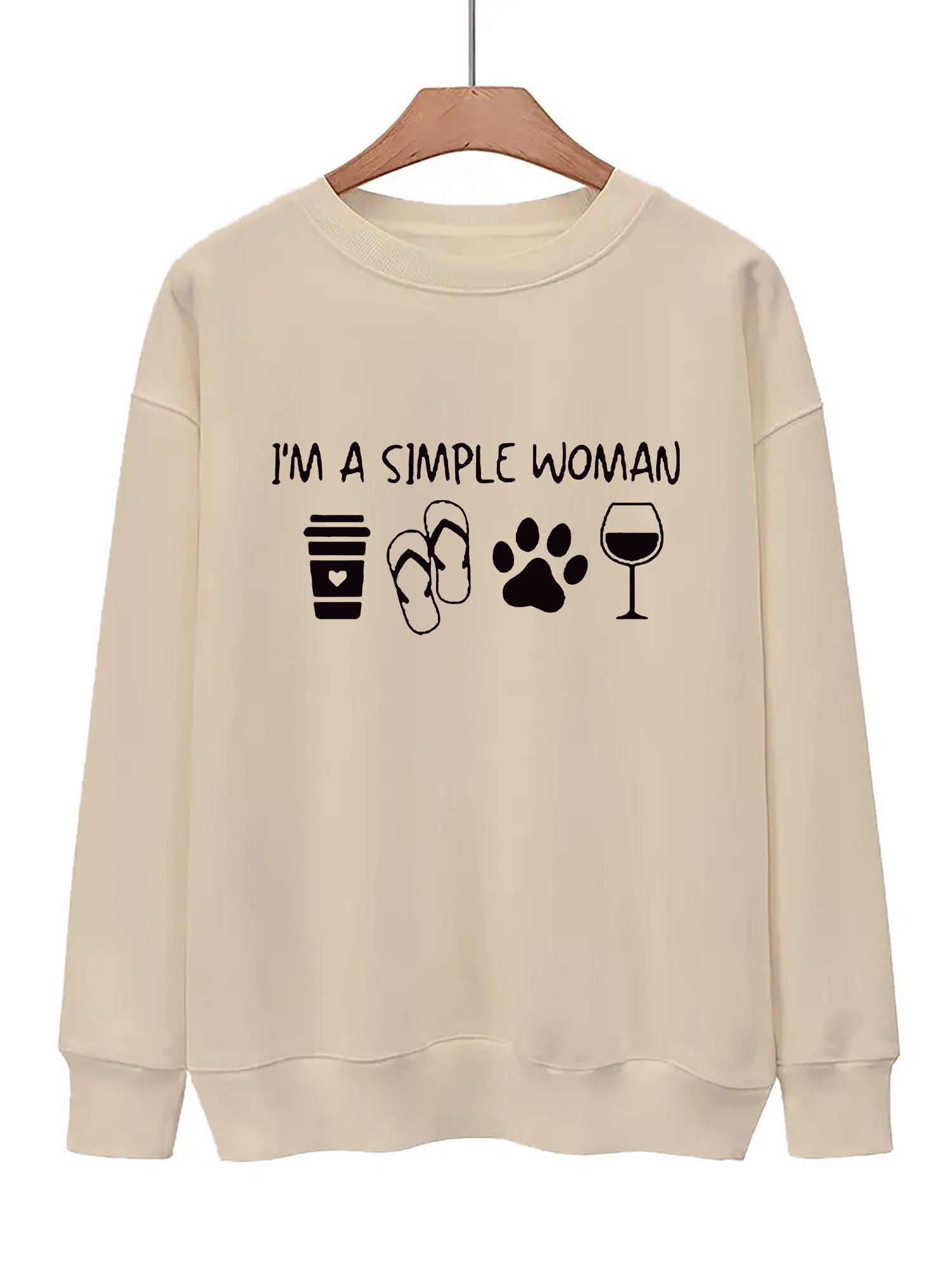Graphic Print Pullover Sweatshirt for Fall & Winter Women's Clothing