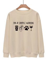 Graphic Print Pullover Sweatshirt for Fall & Winter Women's Clothing