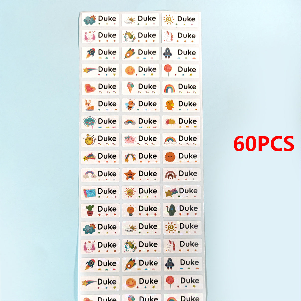Personalized Hebrew Waterproof Baby Name Sticker Self Adhesive