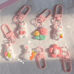 Radish Rabbit Keychain Ins Heart School Bag Attachments Pink