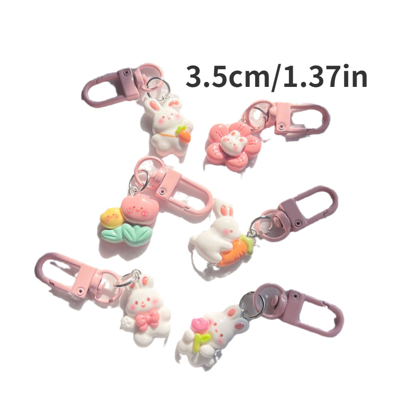 Radish Rabbit Keychain Ins Heart School Bag Attachments Pink