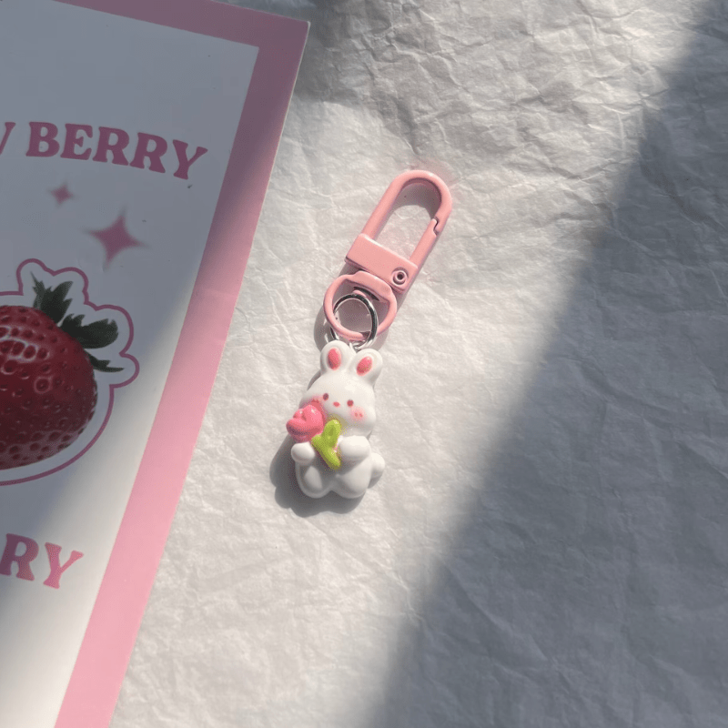 Radish Rabbit Keychain Ins Heart School Bag Attachments Pink