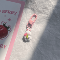 Radish Rabbit Keychain Ins Heart School Bag Attachments Pink