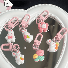 Radish Rabbit Keychain Ins Heart School Bag Attachments Pink