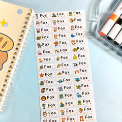 Custom Cartoon Name Stickers Waterproof School Labels