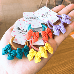 2PCS Princess Bow Knot Hair Ties Elastic Hair Bands Girls Accessories