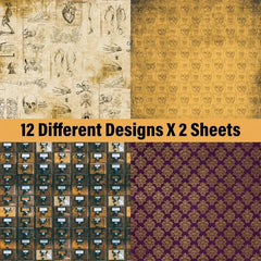 24pcs Scrapbook Paper Single Sided Decoupage Paper Pad for DIY Crafts