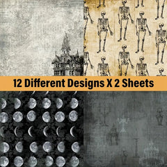 24pcs Scrapbook Paper Single Sided Decoupage Paper Pad for DIY Crafts