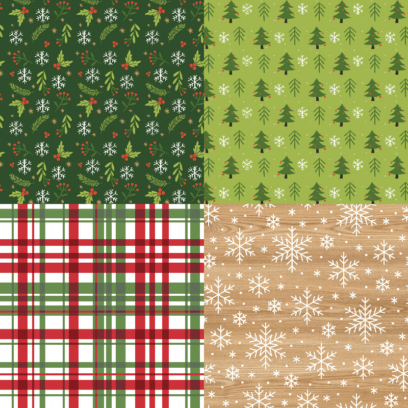24pcs 6x6 Inch Retro Christmas Scrapbook Paper Pad Single Sided Decoupage Paper