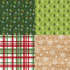 24pcs 6x6 Inch Retro Christmas Scrapbook Paper Pad Single Sided Decoupage Paper