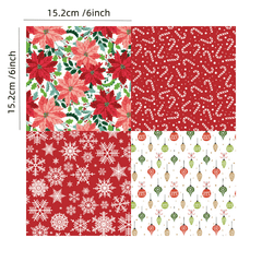 24pcs 6x6 Inch Retro Christmas Scrapbook Paper Pad Single Sided Decoupage Paper