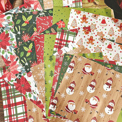 24pcs 6x6 Inch Retro Christmas Scrapbook Paper Pad Single Sided Decoupage Paper