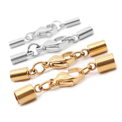 Stainless Steel Leather Connection Clasps Round Hole 1 5 10mm DIY Jewelry Making